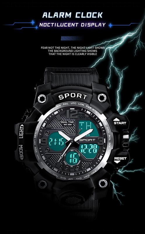 Product Introduction of MSTIANQ Men's Youth Original ElectronicWatch High School Student Trend Hand Clock SportsWaterproof Luminous Red Digital Wristwat 8