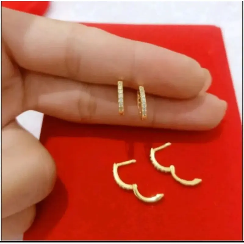 Anting Jepit Anak Titanium Anting permata Import Anting Klip Wanita Anti Karat 0