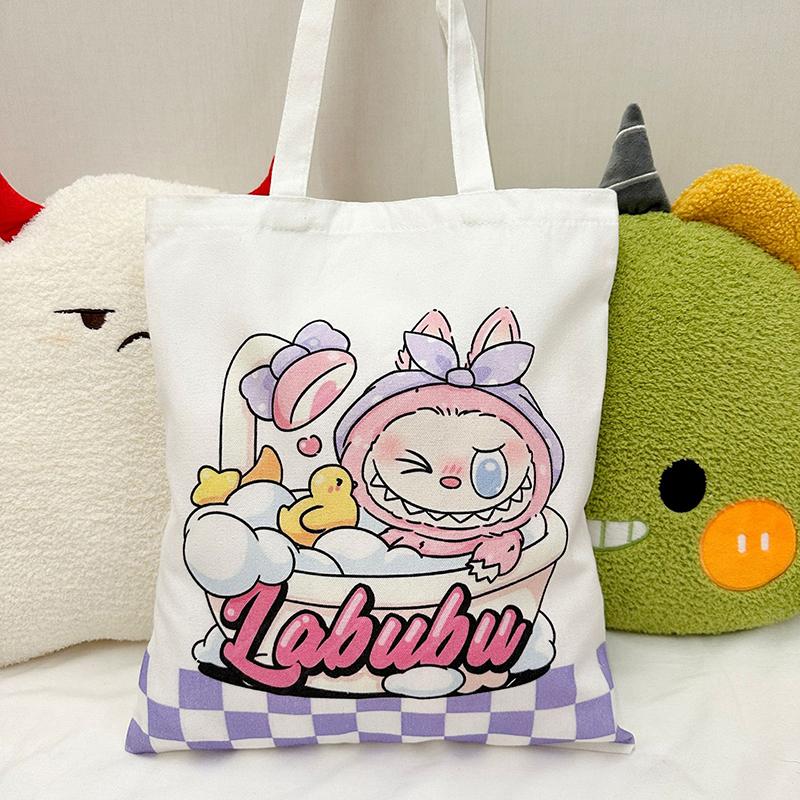 Product Introduction of Canvas Bag For Labubu Student Tutoring Carrying Bag Capacity Book Bag Shoulder Bag Ins Cute 15
