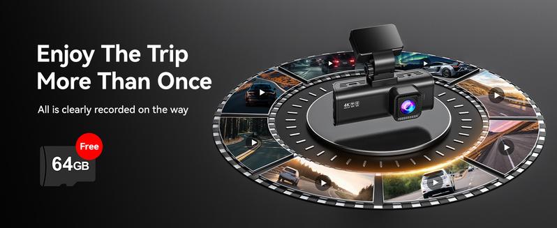 Product Introduction of REDTIGER F7N 4K Dual Dash Cam with 64GB Card, Built-in WiFi GPS Front 4K/2.5K Rear 1080P Car Dual Dash Cam, 3.2inch Screens, 170° Wide Angle, Parking Monitoring, Supports 256GB M. ax 7
