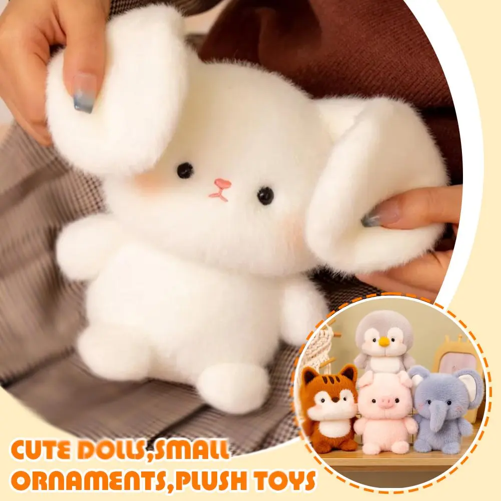 1pc Bear Elephant Doll Comfort Plush Toy Small Ornaments Doll New Kawaii Soft Animal Series Fluffy Toy Birthday Gift Home Decor