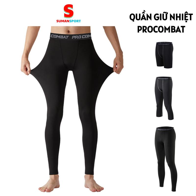 Quần giữ nhiệt nam COMBAT PRO body thể thao quần Chạy Bộ thể dục tập gym nam đá bóng SUMSPORT Legging