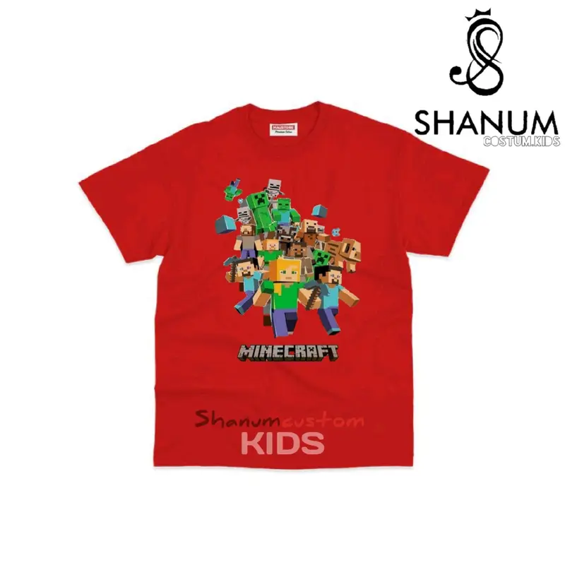 BAJU KAOS ANAK MINECRAFT BAHAN KATUN COMBET 30S PREMIUM/TERMURAH 1