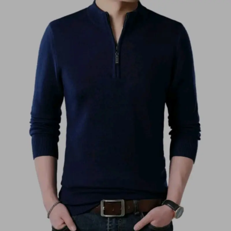 Sweater Resleting Zipper Turtleneck 2