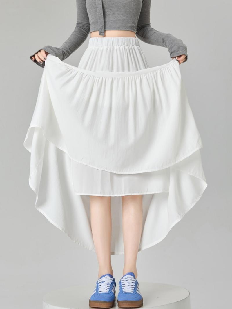 Product Introduction of Women's Solid Color Skirt, Casual Fashion A Line Skirt for Daily Wear, Ladies Bottoms for All Seasons 5