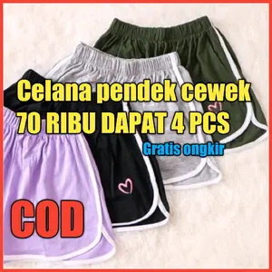 Promo 4 PCS Cuma 70 RIBU Hot pants love celana pendek cewek wanita Boxer cewek