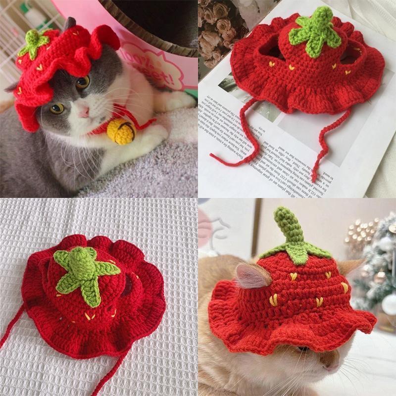 Product Introduction of Pet Knitted Hat Cat Hat With Ear Holes Cute Kitten And Dog Headgear Pet Cosplay Hat 19