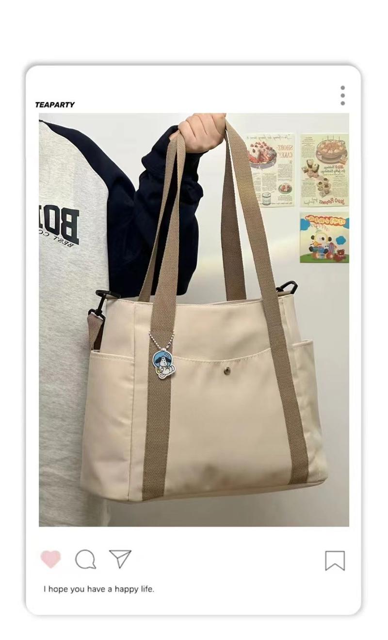 Product Introduction of Canvas Bag Women's New Large Capacity Fashion All-Match Shoulder Bag Tote Bag for Work Commuter Bag Korean Style Crossbody Bag 1