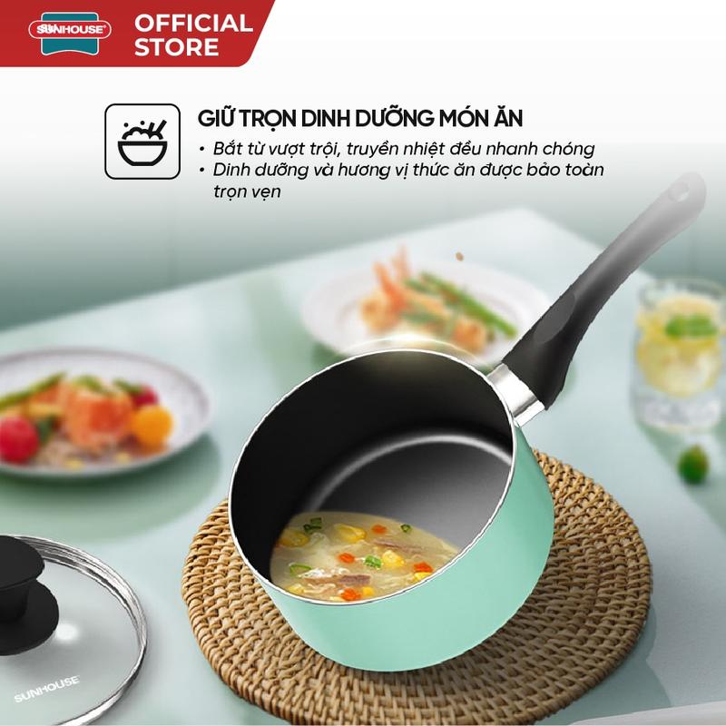 Nồi Quấy Bột Chống Dính SUNHOUSE SHG-MP16M - Đường kính 16 cm - Dùng trên mọi loại bếp - Hàng chính hãng 2