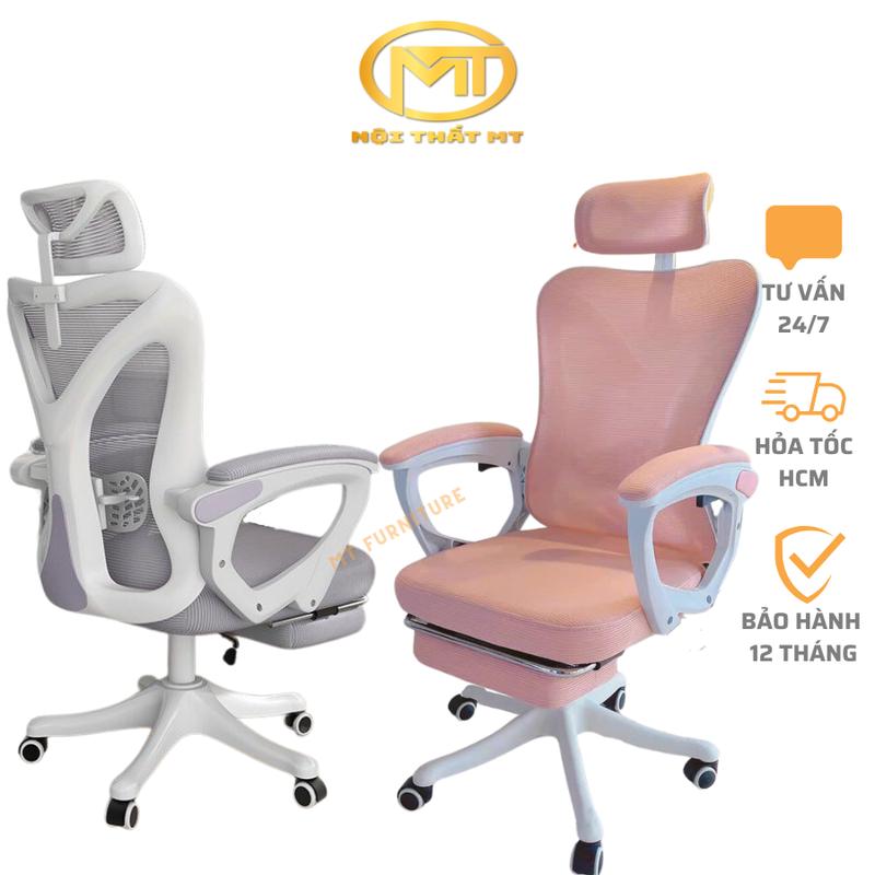 Ghế công thái học LUNAR M1- Ghế học tập làm việc, Ngã lưng thư giãn có tích hợp gác chân