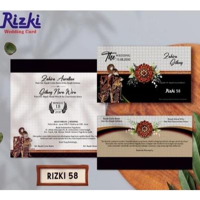 Undangan Pernikahan PROMO Terbatas RIZKI 58 | Paket Lengkap  Elegan Modern Paket Lengkap 100 PCS Gratis Label & Plastik - JanjiKita | Default