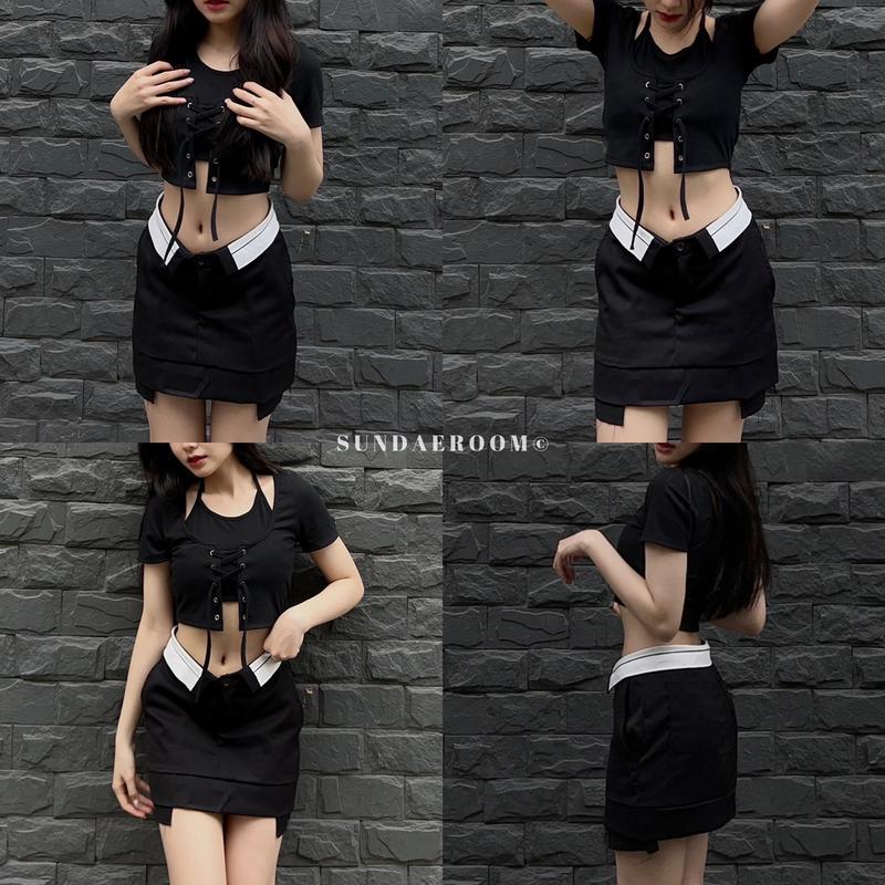    SUNDAE. ROOM  Chân váy kiểu nữ lộ túi Y2K Lowa 