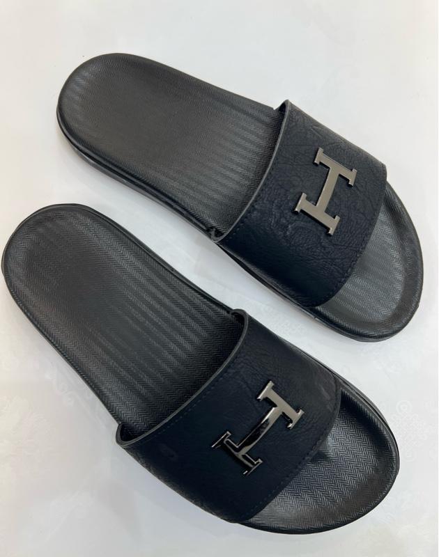 Product Introduction of Dép quai ngang nam 1 bản logo chữ H bản da sần đế 2 lớp ( Hàng Nét) Slipper dép lê nam 5