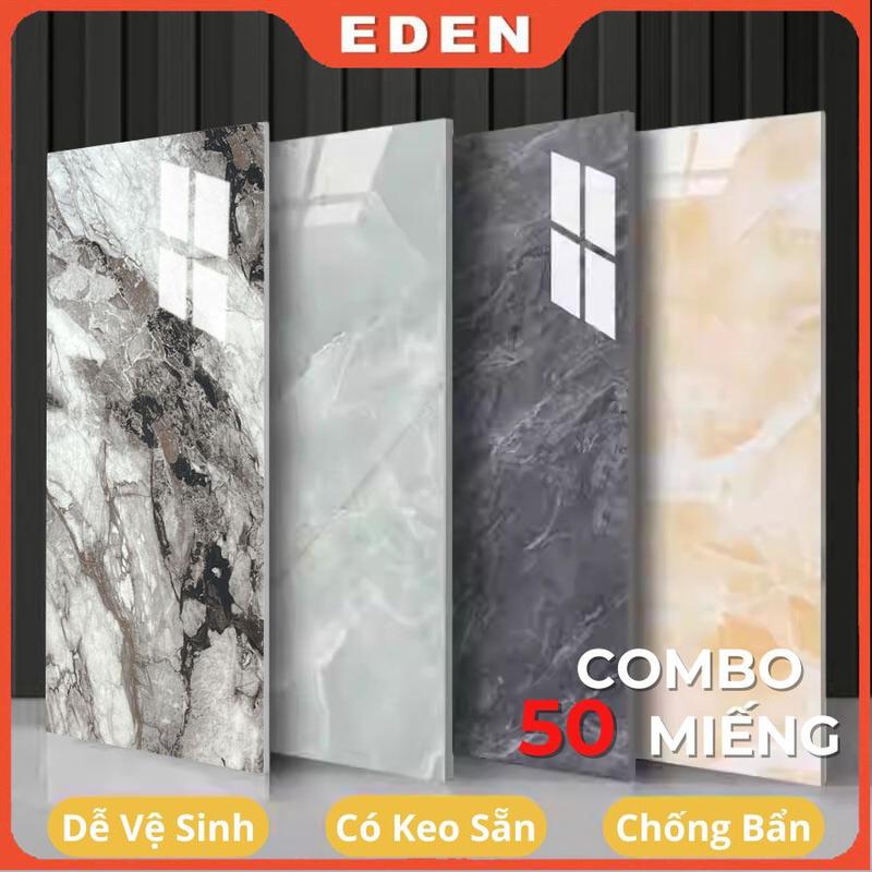 COMBO 50 Miếng dán tường giả đá thạch anh cao cấp KT 60x30cm giả gạch men giá rẻ chống mốc phòng bếp giấy dán & đồ trang trí tường