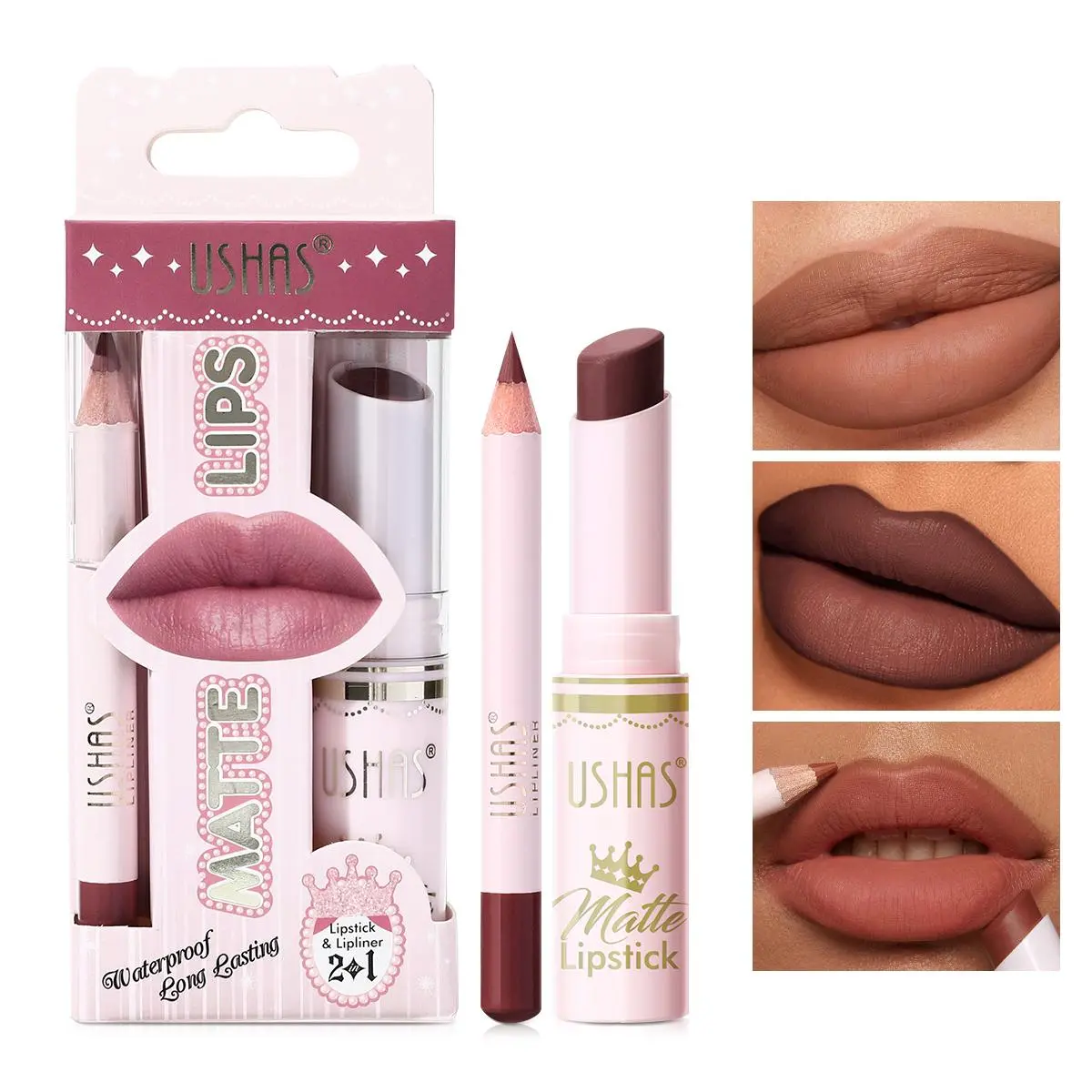 Lipstick & Lip Liner Set, Easy Coloring & Moisturizing Lip Sticks, Suitable for All Occasions Lip Makeup, Four Seasons Makeup, Lip Stain, Matte