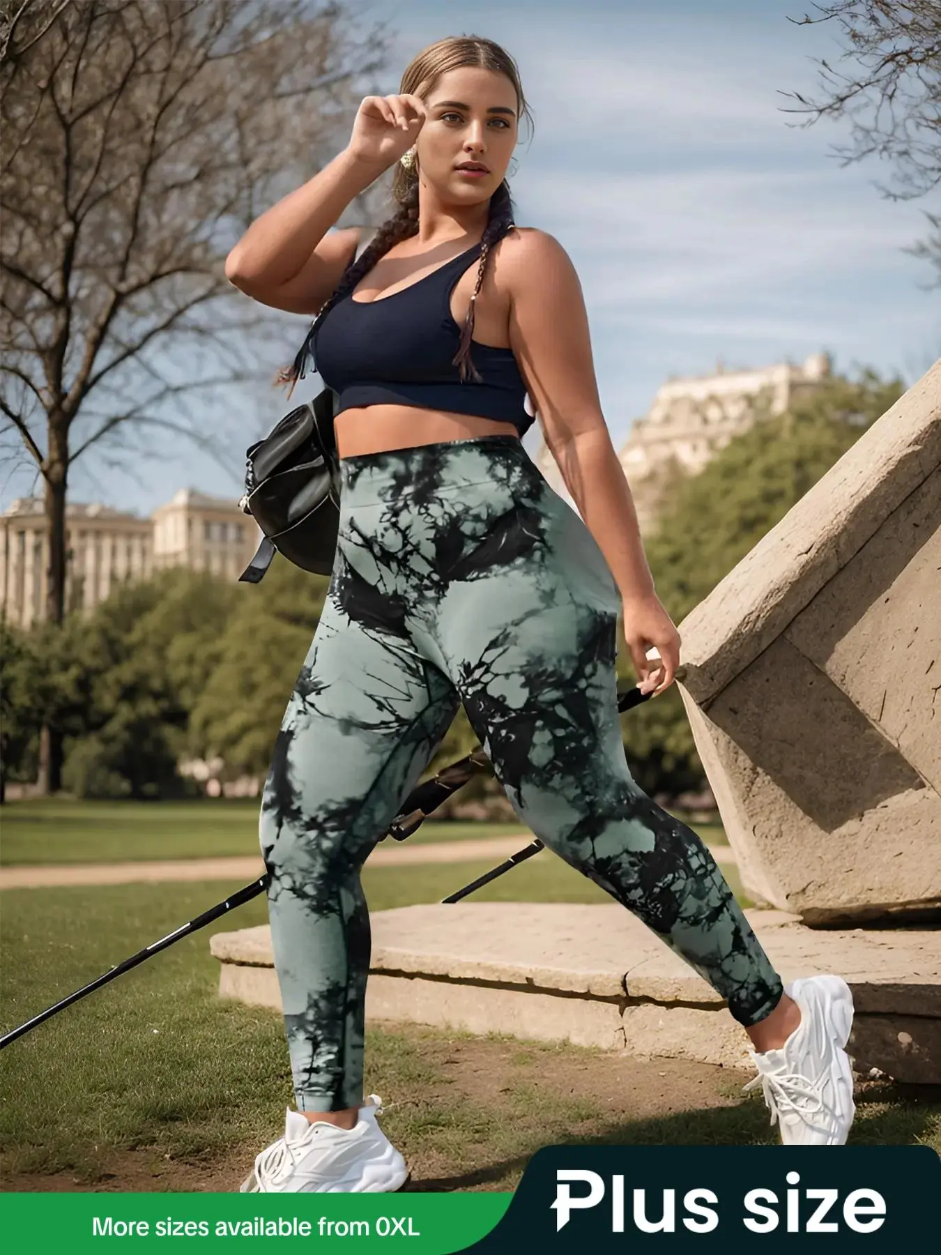 Plus Size Tie Dye Print High Waist Leggings, Plus Casual Comfy Breathable Skinny Pants for Outdoor Daily Wear, Women's Bottoms for All Seasons