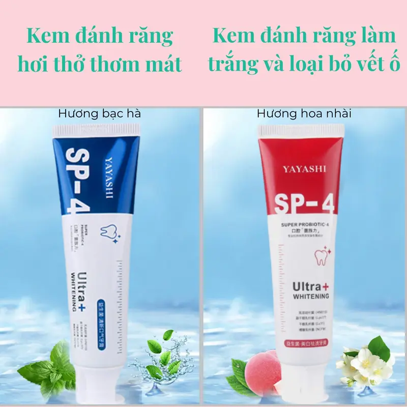 [COMBO TIẾT KIỆM] Kem Đánh Răng YAYASHI SP4 120 Gram, Hỗ Trợ Giảm Hôi Miệng, Hỗ Trọ Trắng Răng, Làm Sạch Răng Miệng, An Toàn Hiệu Quả, Răng Nữ Women. 6