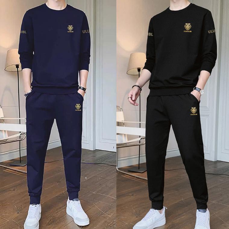 Bộ nỉ nam in hổ Bộ quần áo thu đông nam thể thao cá tính Tập Gym Thể Dục Chạy Bộ Tập Thể Dục Sport