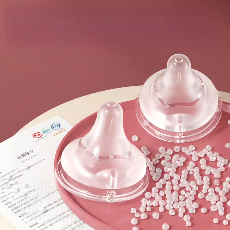 Newborn Original Three-Generation Nipple Silicone Soft Wide-Mouthed Feeding Bottle Feeding Bottle Nozzle Accessories Universal Nipple round Hole