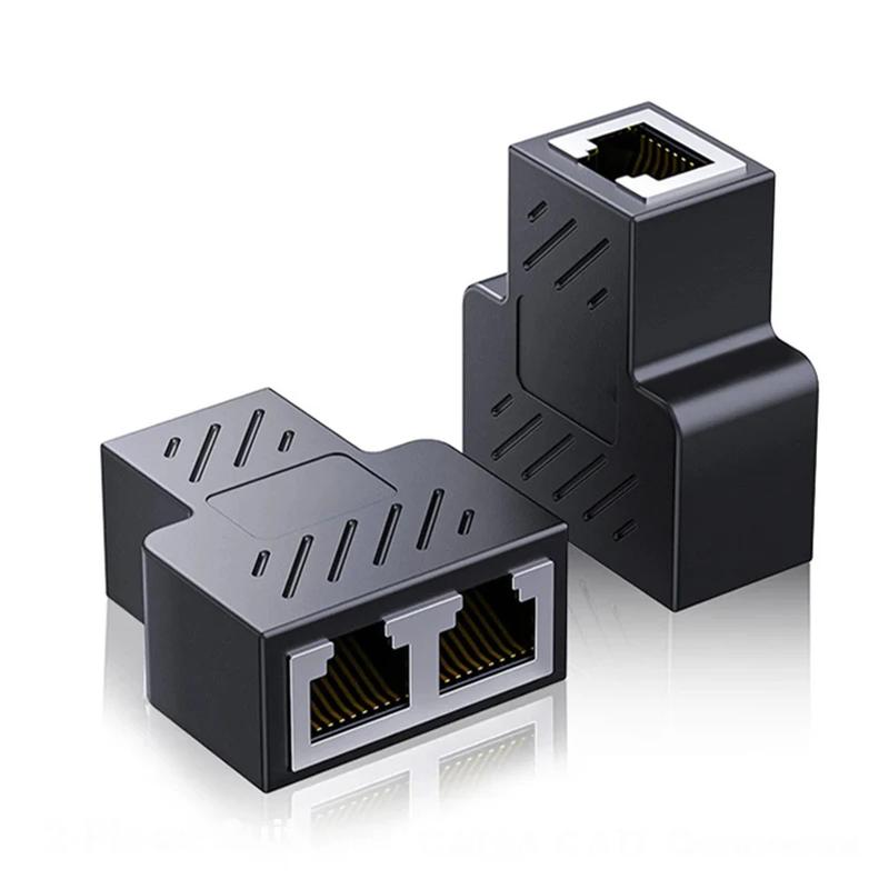 Product Introduction of RJ45 Splitter 1 to 2 Ethernet Adapter Internet Network Cable Extender RJ45 Connector Coupler for PC TV Box Router 6