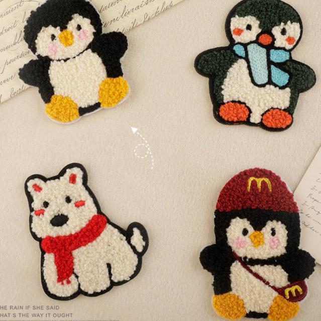 Miếng vá keo dán ủi may lên quần áo rách - trang trí khăn túi điện thoại,..miếng vá quần áo rách. chim cánh cụt