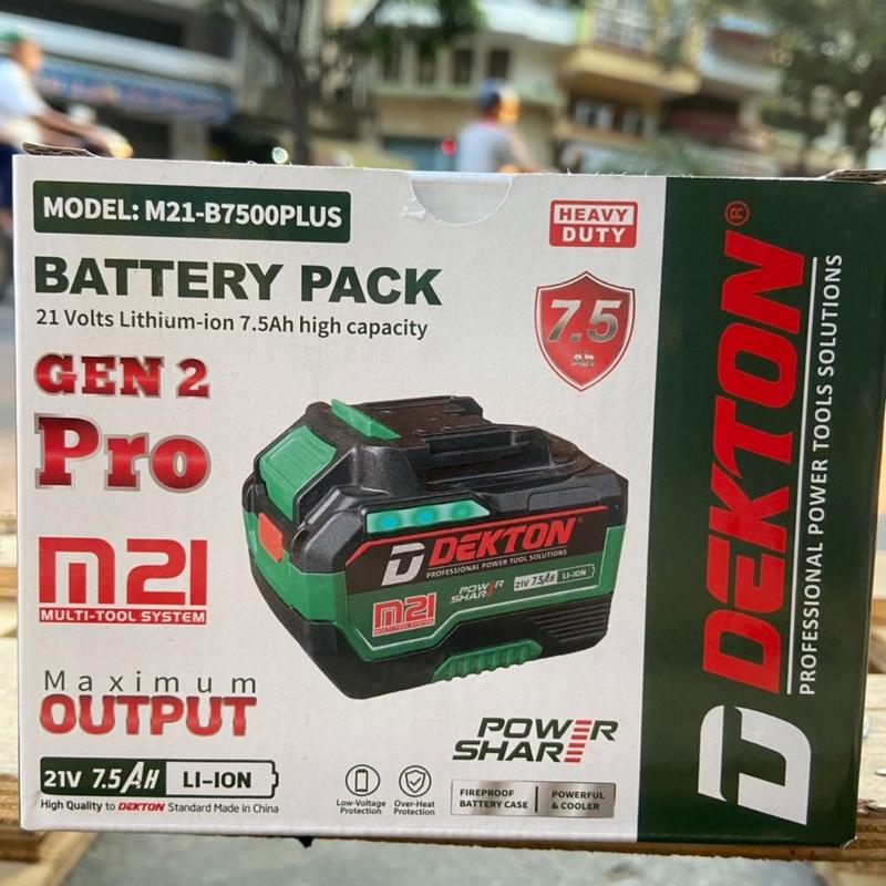 Pin 7.5AH Dekton M21-B7500 Plus (chống cháy / chân pin thông dụng)