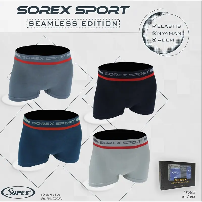 CELANA DALAM SOREX PRIA BOXER M3802 BEST SELLER 3802 3804 2