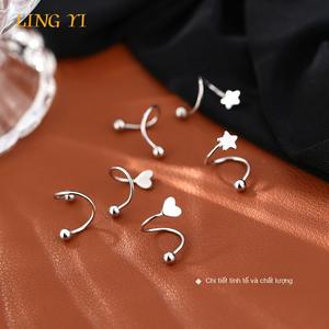 Bông Tai Lò Xo, Hình Trái Tim Và Hình Ngôi Sao, Thiết Kế Xoay Độc Đáo Nhỏ Gọn Và Sành Điệu, Dễ Phối Đồ, Thích Hợp Cho Tai Xỏ Lỗ, Hoàn Hảo Để Làm Quà Tặng Cho Bạn Bè Hoặc Đi Chơi
