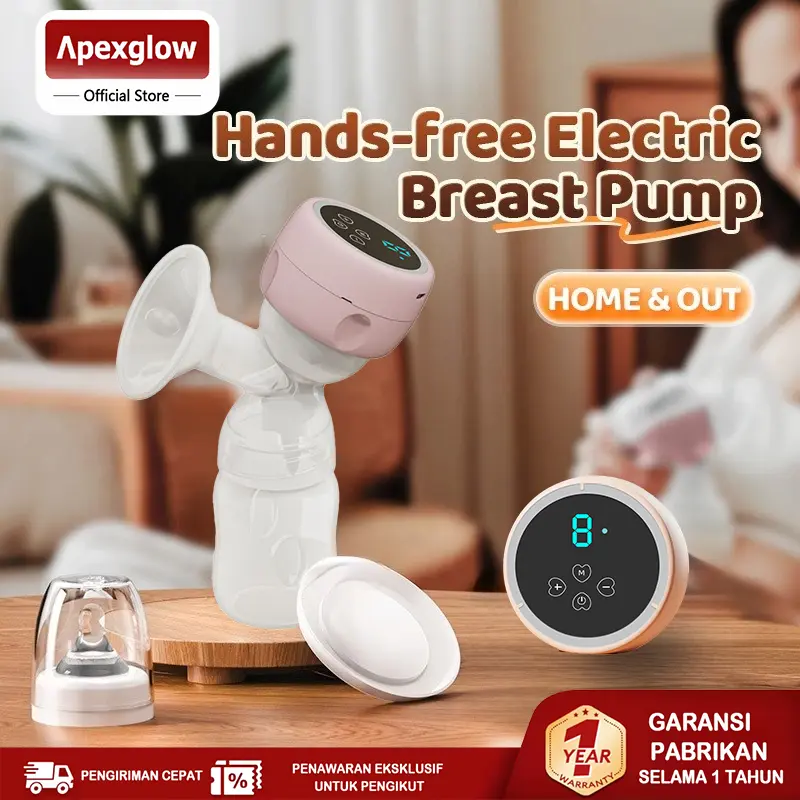 ⚡SUBSIDI 80%⚡ APEXGLOW Pompa ASI Elektrik Portabel 180ml- Tanpa Kabel & Automatis! Hisap Kuat ASI Bayi Baru Lahir + Sparepart Breast Pump | MURAH