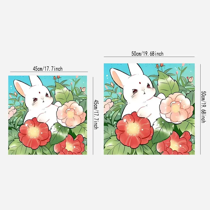 Cute Rabbit Pattern Cushion Cover, 4 Counts/set Soft Comfortable Throw Pillow Cover, Household Decoration Supplies for Home Living Room Bedroom 1