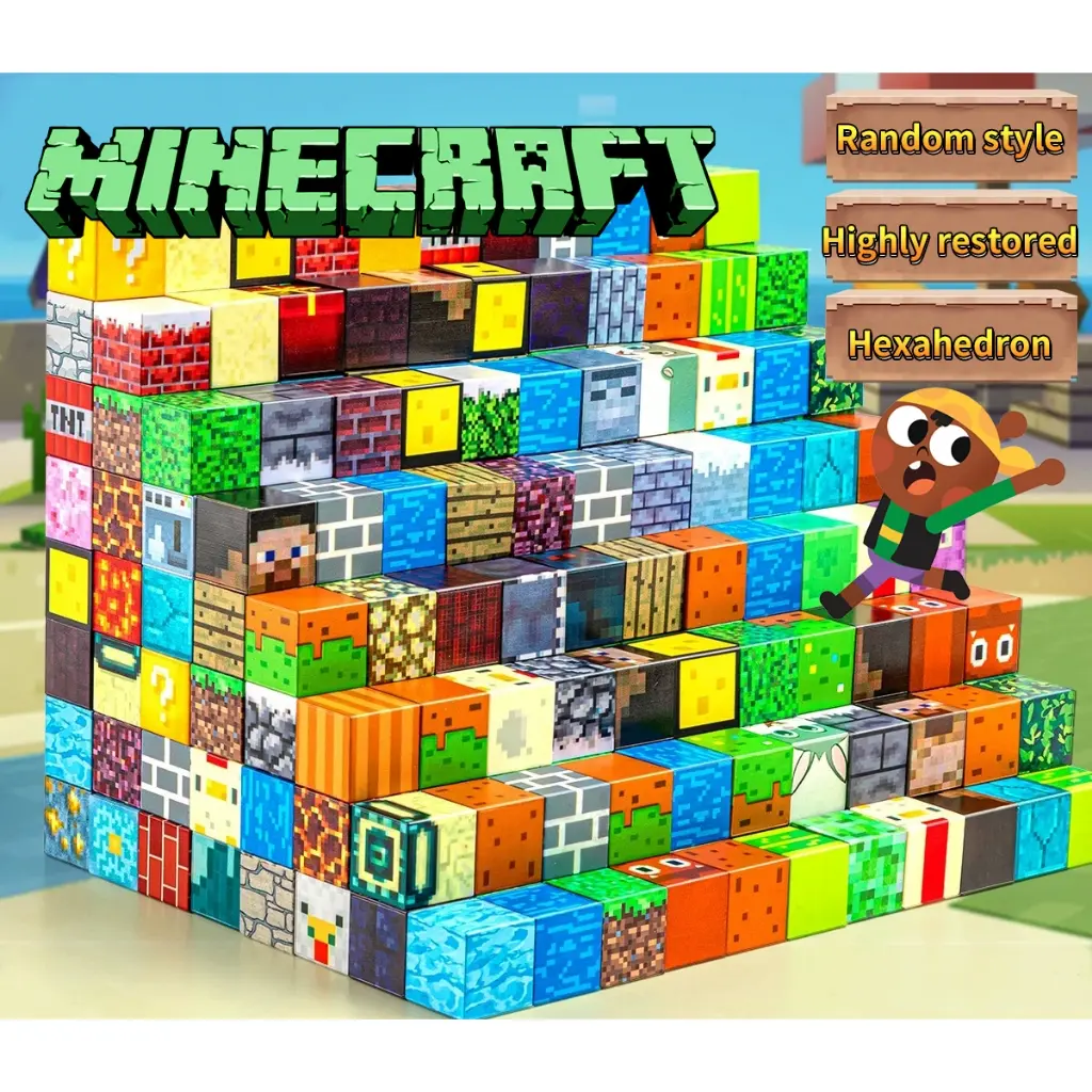Minecraft Magnetic Blocks My World Magnetic Building Blocks DIY Variety Cube Building Block Toys