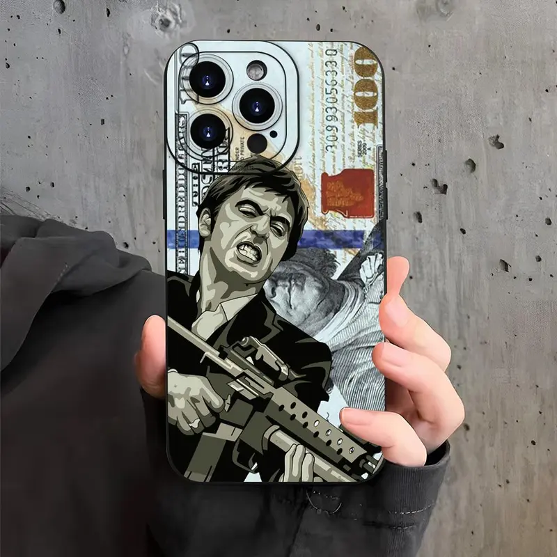 Cool Money Pattern Phone Case, Soft TPU Cellphone Protective Cases, Total Protective Shockproof Mobile Phone Cover for iPhone 11 12 13 14 15 16 Pro Max/Pro/Plus 7