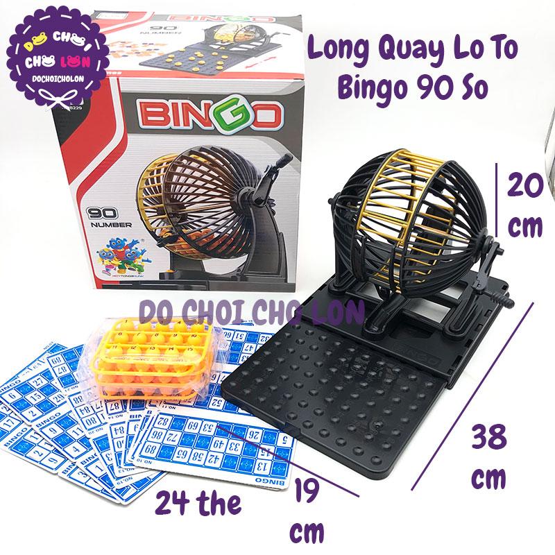  Đồ chơi lồng quay lô tô bằng nhựa 90 số Bingo 24 thẻ 8229 