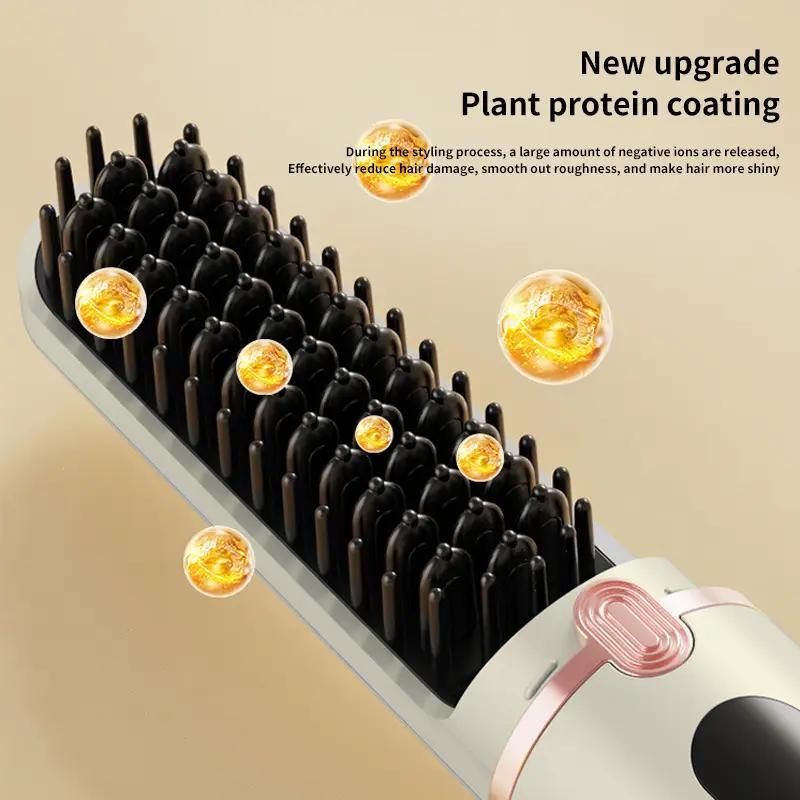 Portable Hair Straightener Comb with Digital LCD screen, 1 Box USB Rechargeable Hair Straightening Comb, Hair Styling Tool for Home & Travel, Excellent Home Appliances, Winter & New Year Gift 5