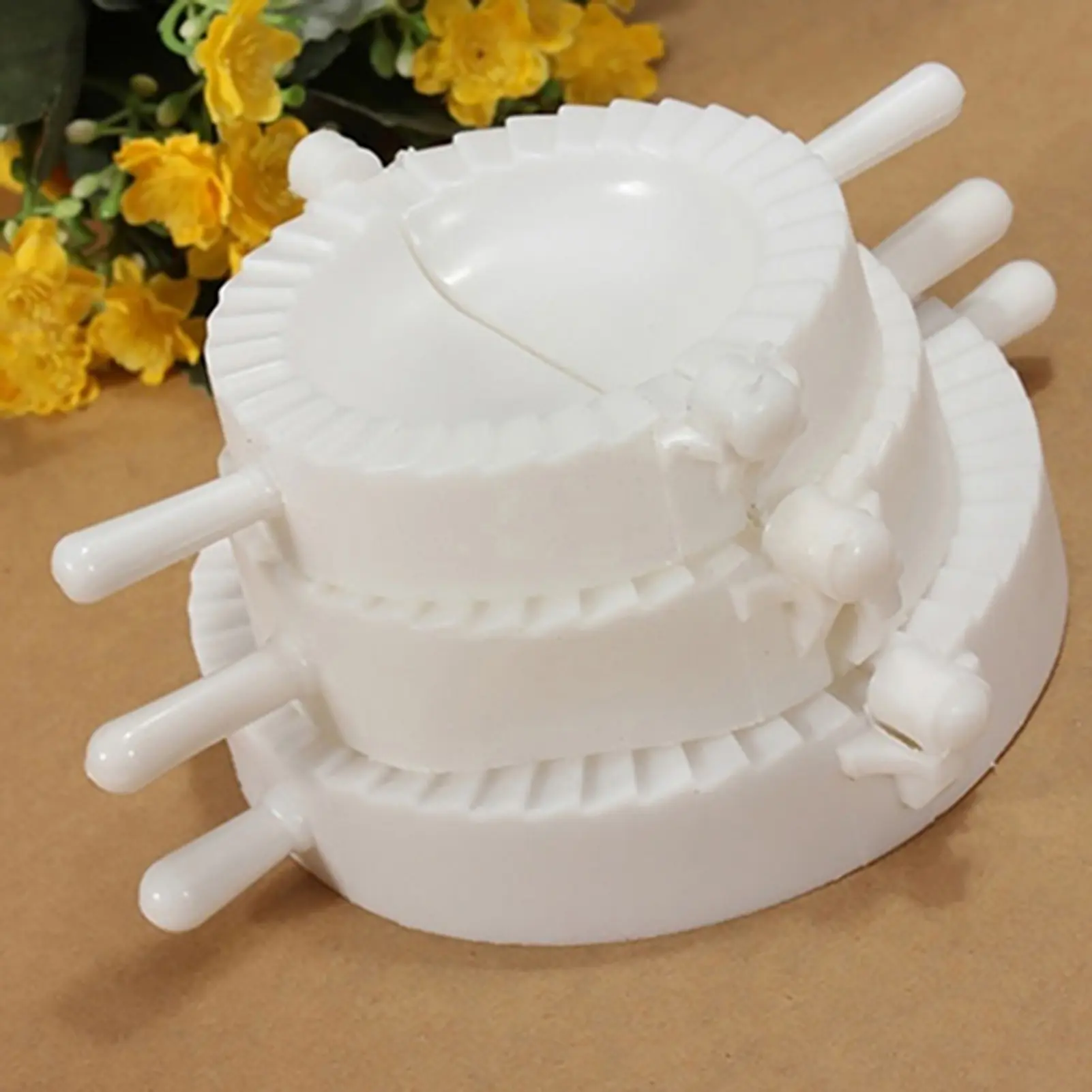 3Pcs/Set Dumpling Clamp Labor-saving Wear Resistant 3 Sizes Good Toughness Dumpling Mold for Kitchen