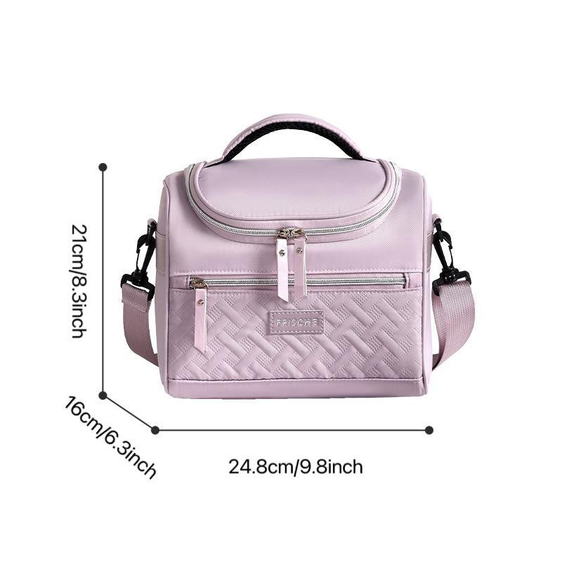 Large Capacity Insulated Lunch Bag, 1 Count Portable Lunch Box Bag with Handle, Lunch Box Storage Bag for Work & Outdoor Picnic 1