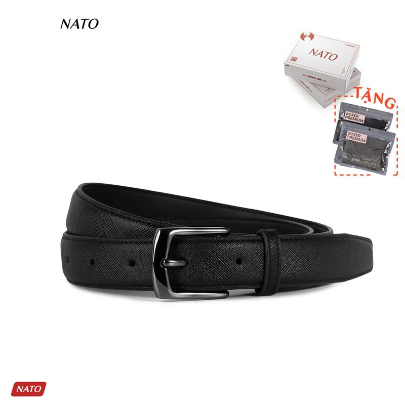 Thắt Lưng Nam FRANKIE Bản Nhỏ 3.0cm Khóa Lỗ Kim Da Bò Thật Cao Cấp Bền Đẹp Công Sở Đi Làm Đi Học Đen Trơn Đơn Giản NATO