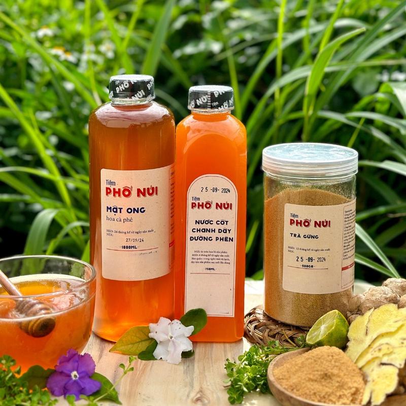 Combo 3 Món - 1L Mật Ong Hoa Cà Phê + 750ML Chanh Dây + 500gram Trà Gừng - Tiệm Phố Núi