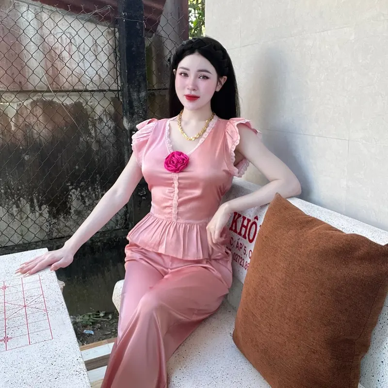 Set bộ quần áo cánh tiên lụa bông hồng TY2012 Thư Ying Shop (có túi) <1m62 eo <73 6