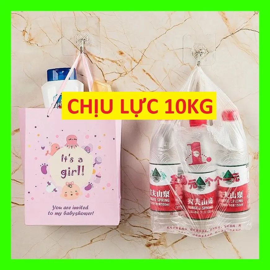 [CHỊU LỰC 5-10KG] Combo 30 móc dán tường chịu lực trong suốt cường lực siêu dính hàng loại TỐT