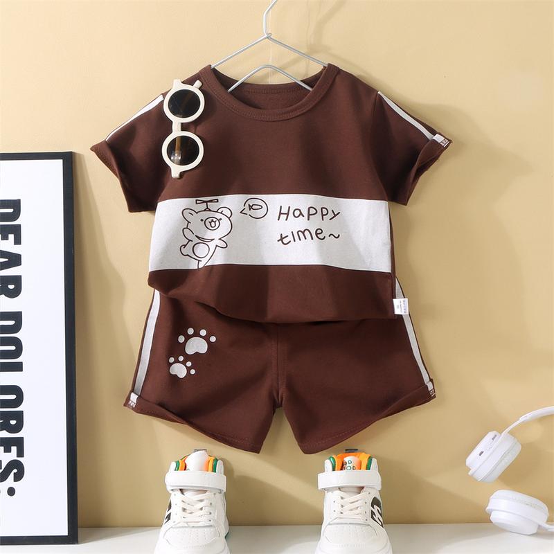 Product Introduction of (80-130cm) 0-6yrs Terno Short Sleeved Baby Kids Terno Set Outfit For Boy Girl T-Shirt Shorts Shirt Shorts Pattern Casual Pullover Children Suits Sando Sleeveless Nightwear Sleepwea R 44