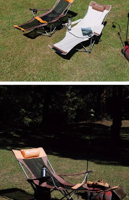 Product Introduction of Outdoor Folding Chair Portable Adjustable Recliner 2 In 1 with Removable Footrest for Camping Fishing Picnic Patio 17