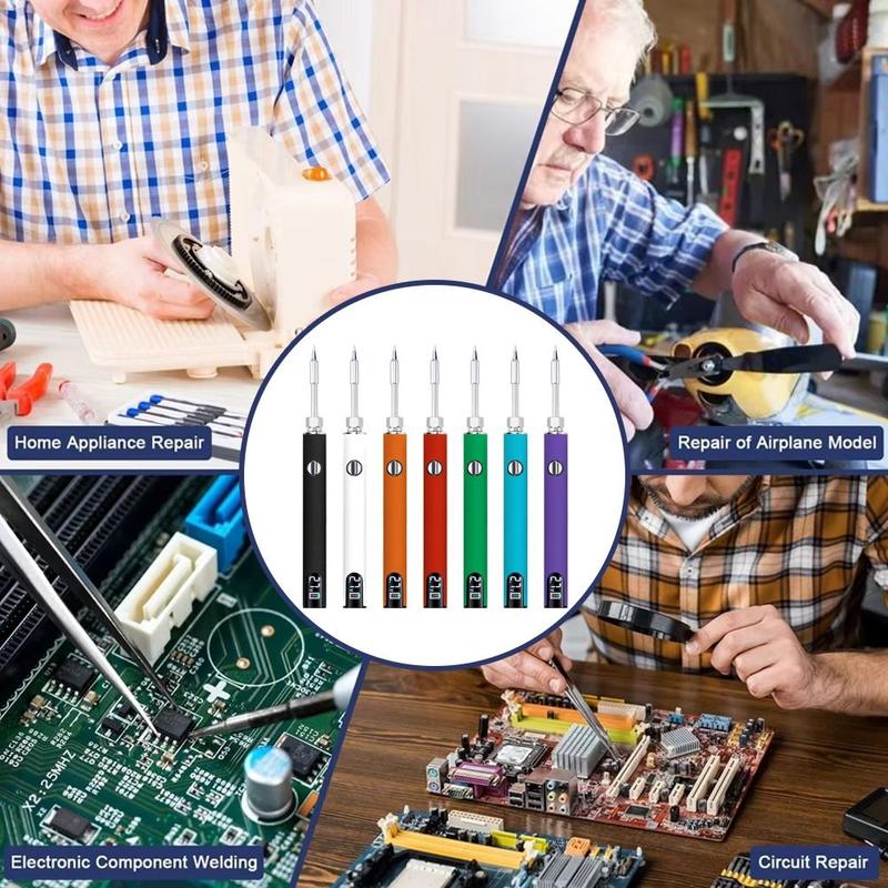 Product Introduction of Universal USB Charging Electric Soldering Iron Pen Adjustable Voltage Welding Repair Tool Smart Power Pen Stainless Steel Cordless Mini Soldering Iron Kit 18