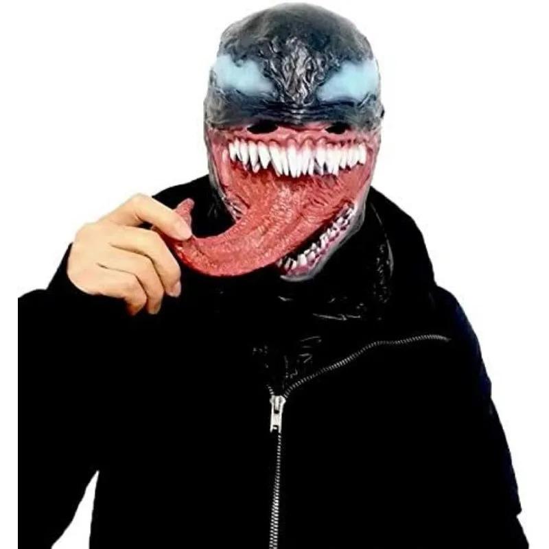 Product Introduction of New Superhero Venom Long Tongue Mask Cosplay Latex Masks Horror Party Helmet Props Supplies Unisex Novelty Masks Easter Carnival 6