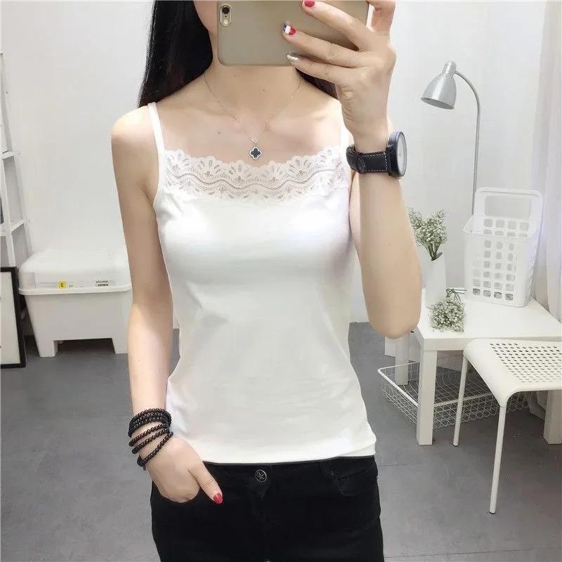 Product Introduction of Inner Layer Vest Autumn Lace Camisole Women Summer Versatile Base Shirt Feminine Outerwear Camisole Lingerie 2