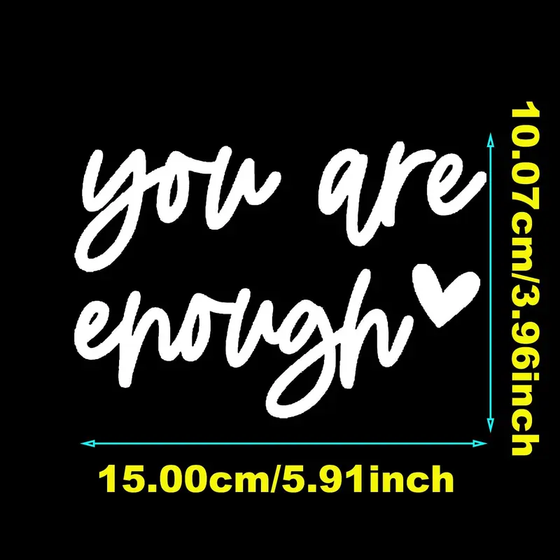 You Are Enough Letter Design Car Stickers, Car Body Decoration Sticker, Car Exterior Decoration Accessories 5
