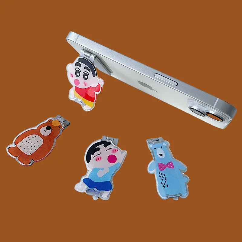 Giá Đỡ Điện Thoại Di Động Cầm Tay, Hợp Kim Mini, Gấp, Thiết Kế Hoạt Hình, Khung Hỗ Trợ Nhỏ Miếng Dán Ốp Lưng, Miếng Dán Hỗ Trợ Điện Thoại Di Động Phụ Kiện 3