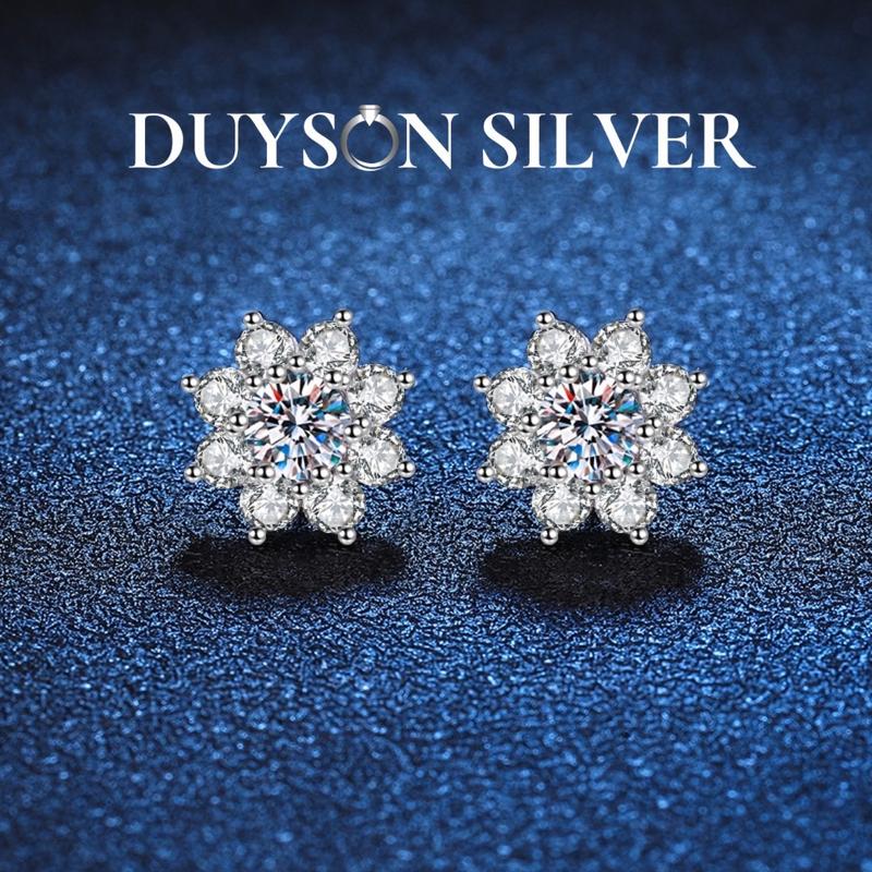 Khuyên tai bạc Ý 925 mạ vàng trắng hoa hướng dương DUYSON SILVER, bông tai bạc nữ đính đá SUN FLOWER (Giá bán/1 đôi) [KNXK9 [KNXK9]