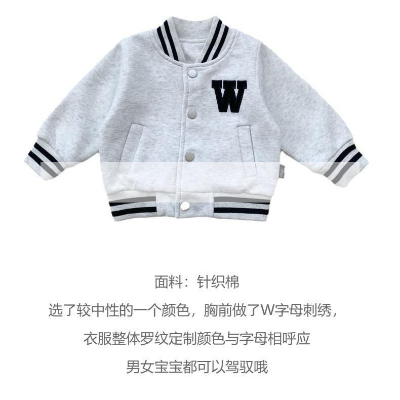 Product Introduction of Infant Toddler Jacket Ins Spring Autumn New Boys and Girls Short Baseball Jacket Baby Embroidered Letter Jacket Trendy 2