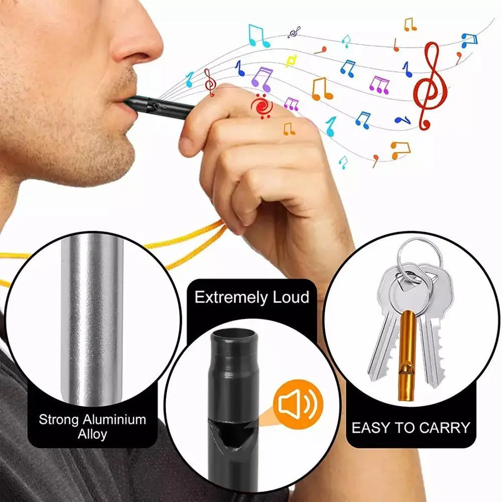Outdoor Survival Whistle High Decibel Whistle Keychain Supplies Camping Steel Whistle Survival S5J3